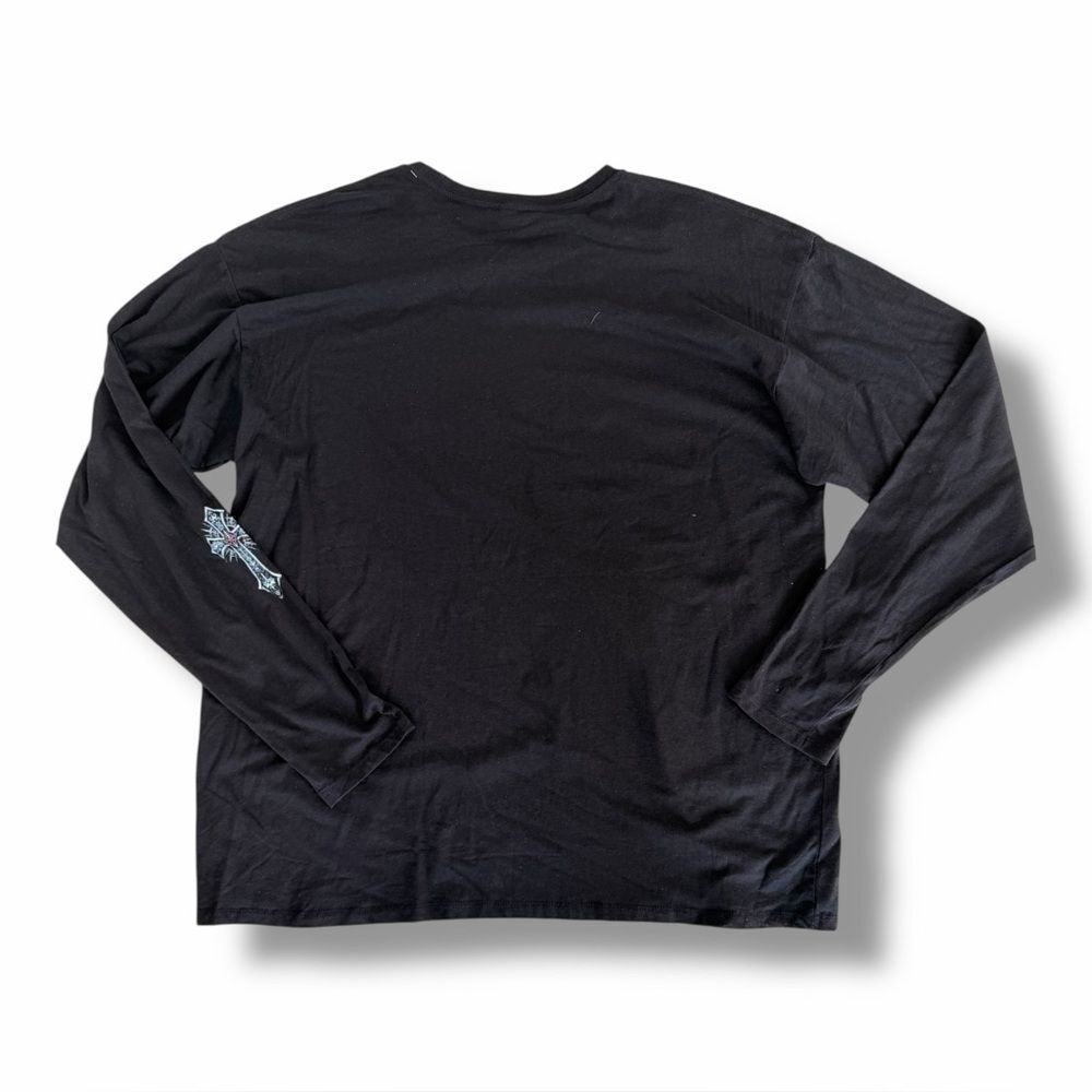 Skulls Cross Platinum Black Graphic Tee Shirt Crew Neck Long Sleeve Mens Sz 3XL - Picture 2 of 7